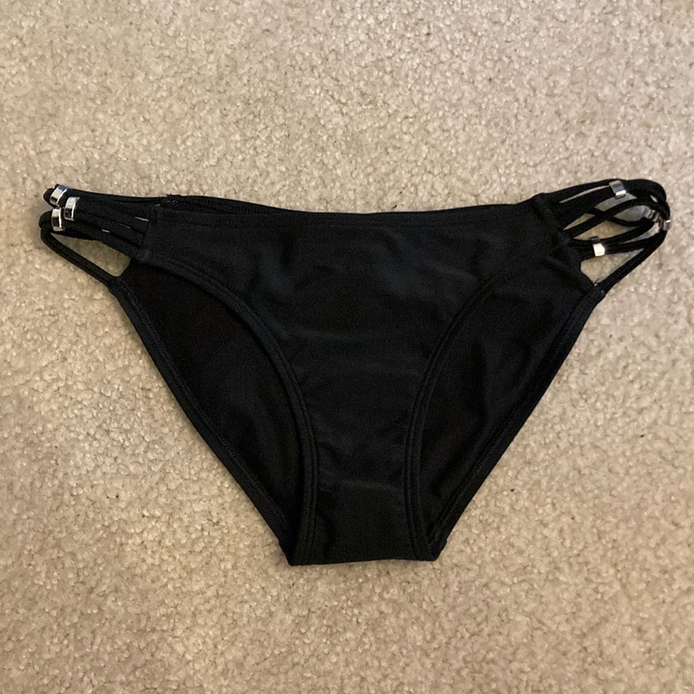 Aerie strappy black bikini bottom